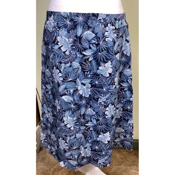 Vintage Margaret Smith Women's Size S Blue Floral Elastic Waist A-Line Skirt - Picture 4 of 8